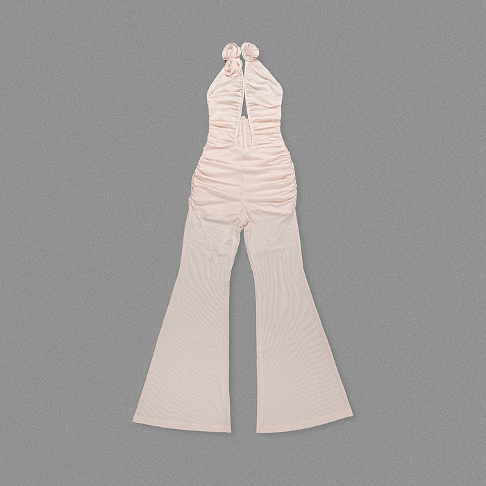 Strapless Jumpsuit in Apricot