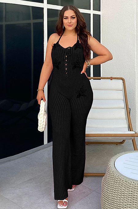 SUPER WHOLESALE |  Halter Jumpsuit in Black
