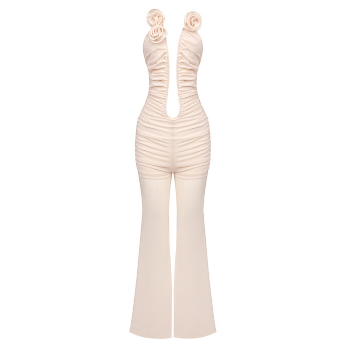 Strapless Jumpsuit in Apricot