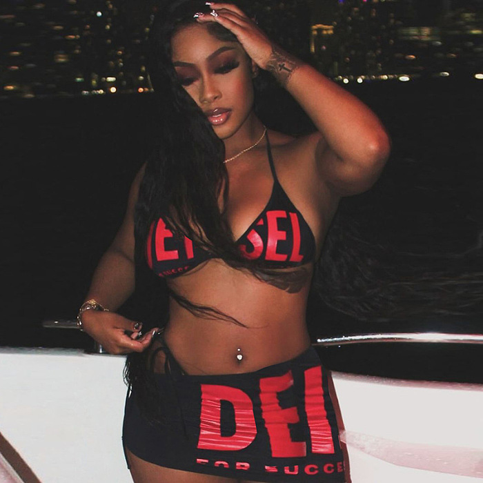 SUPER WHOLESALE | Printed Bra Skirt Set