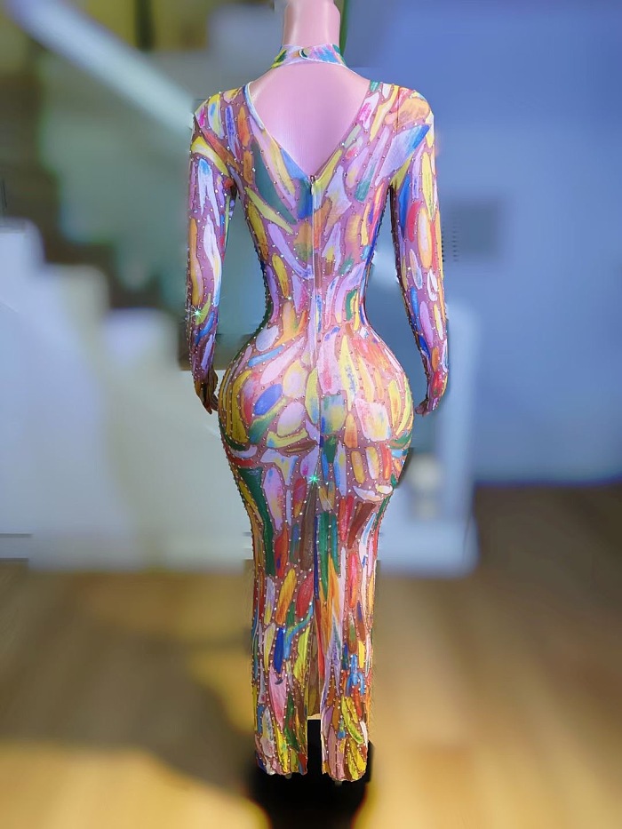 SUPER WHOLESALE |  Color-Blocked Slim-fit Dress