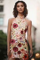 SUPER WHOLESALE |  Saige Sleeveless Mesh Flower Mini Dress