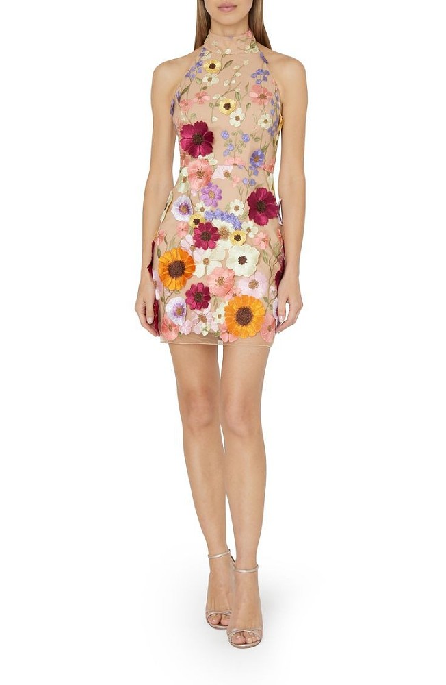 SUPER WHOLESALE |  Saige Sleeveless Mesh Flower Mini Dress