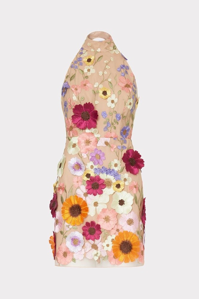 SUPER WHOLESALE |  Saige Sleeveless Mesh Flower Mini Dress