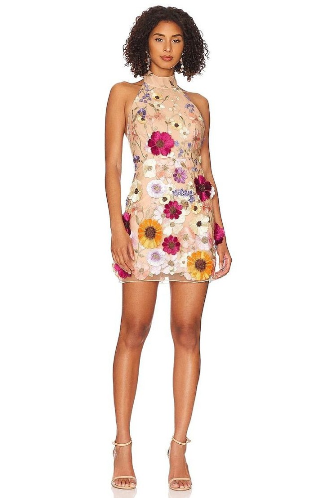 SUPER WHOLESALE |  Saige Sleeveless Mesh Flower Mini Dress