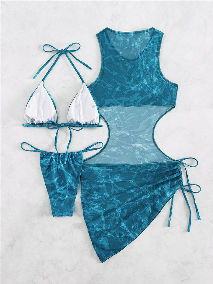 SUPER WHOLESALE |Drawstring Swimwear 3Pieces