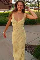 SUPER WHOLESALE | Printed Wave Hem Long Dress