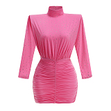 SUPER WHOLESALE | Stretch High Neck Mini Dress