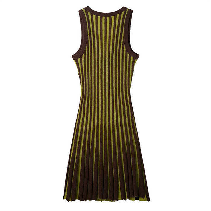 SUPER WHOLESALE | Striped Off-shoulder Knitted Dress