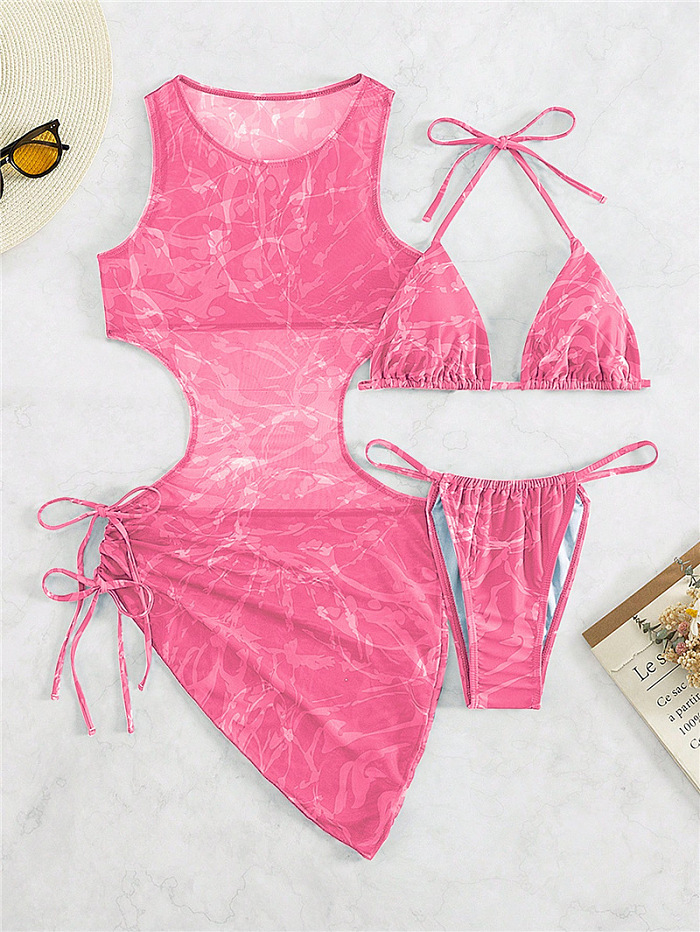 SUPER WHOLESALE |Drawstring Swimwear 3Pieces