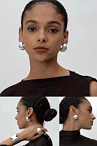 SUPER WHOLESALE | Brushed Arch Teardrop Stud Earrings