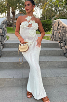 SUPER WHOLESALE | Halter Knitted Long Dress