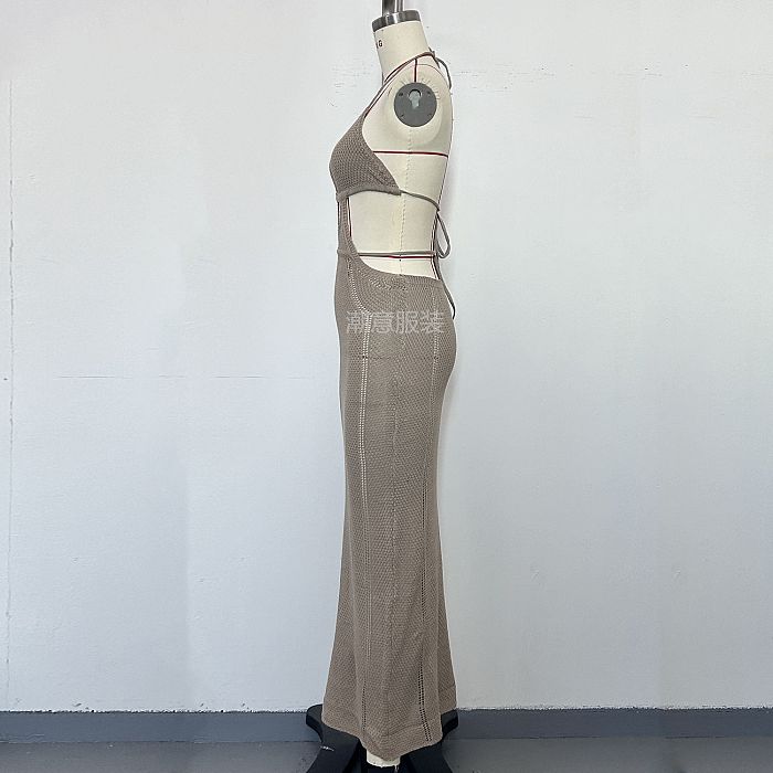 SUPER WHOLESALE | Halter Knitted Long Dress