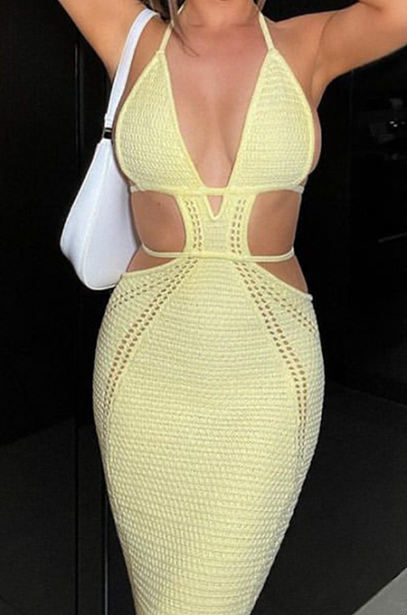 SUPER WHOLESALE | Halter Knitted Long Dress