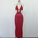 SUPER WHOLESALE | Halter Knitted Long Dress