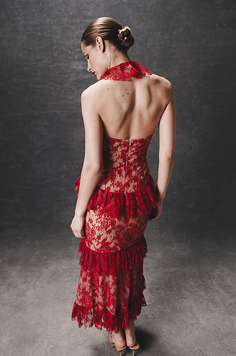 SUPER WHOLESALE | Lace Halter Long Dress