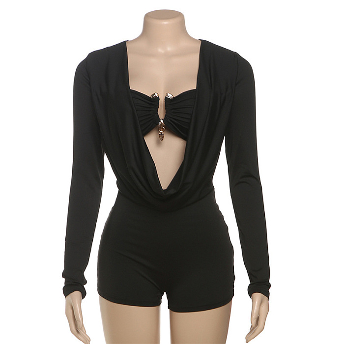 SUPER WHOLESALE | Plunging Neck Romper