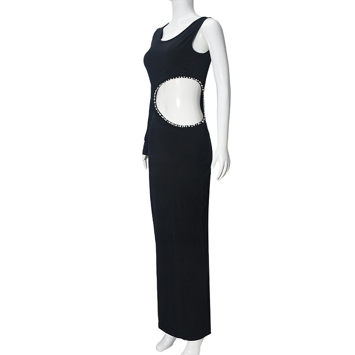 Cut-out Long Dress with One-shoulder