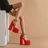 SUPER WHOLESALE | Platform Velvet Skin Heels