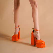 SUPER WHOLESALE | Platform Velvet Skin Heels