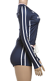SUPER WHOLESALE | Striped Shorts Set with Long Sleeves Top