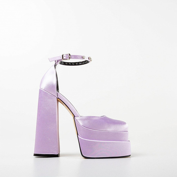 SUPER WHOLESALE | Platform Velvet Skin Heels