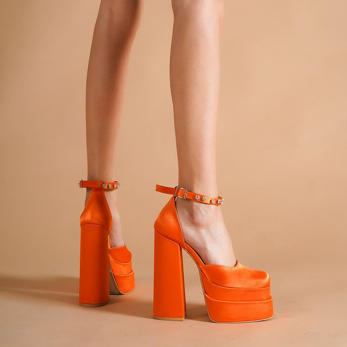 SUPER WHOLESALE | Platform Velvet Skin Heels