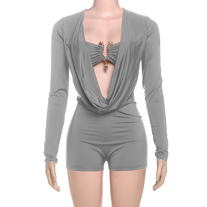 SUPER WHOLESALE | Plunging Neck Romper