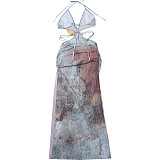 SUPER WHOLESALE | Halter Cut-out Long Dress