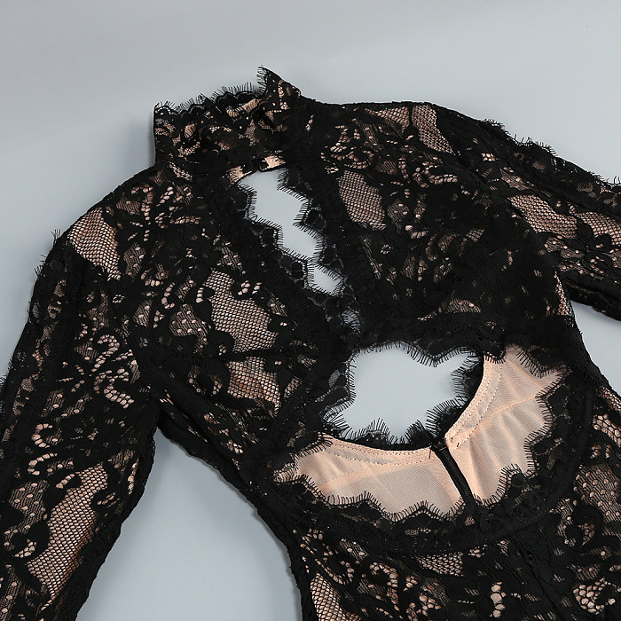 SUPER WHOLESALE | Lace Cut-out Long Dress