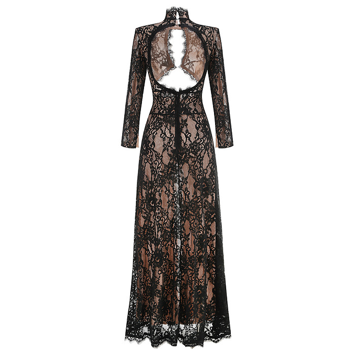 SUPER WHOLESALE | Lace Cut-out Long Dress
