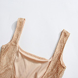 SUPER WHOLESALE | Mesh Sequins Tank Long Dress