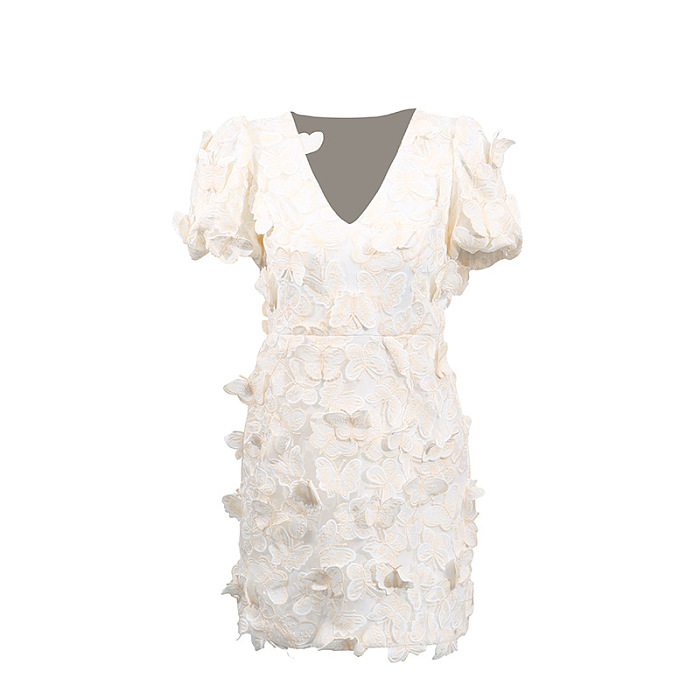 SUPER WHOLESALE | V-neck Butterfly Mini Dress
