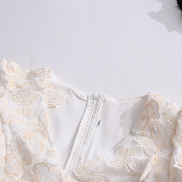 SUPER WHOLESALE | V-neck Butterfly Mini Dress