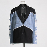 SUPER WHOLESALE | Patchwork Denim Blazer