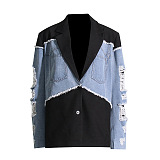 SUPER WHOLESALE | Patchwork Denim Blazer