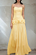 SUPER WHOLESALE | Strapless Ruffles Gown