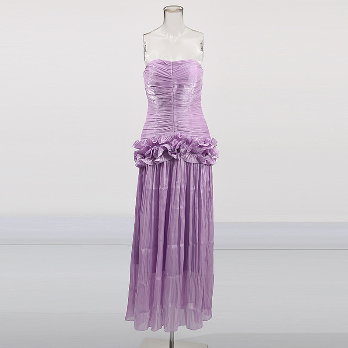 SUPER WHOLESALE | Strapless Ruffles Gown