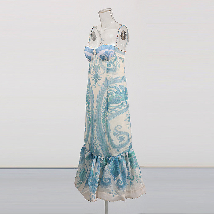 SUPER WHOLESALE | Printed Spaghetti Long Dress