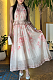 SUPER WHOLESALE | Rose Printed Off-shoulder Long Dress