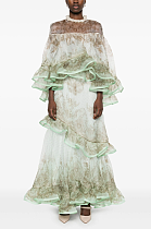 SUPER WHOLESALE | Printed Lotus Hem Skirt Set