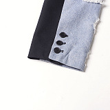 SUPER WHOLESALE | Patchwork Denim Blazer