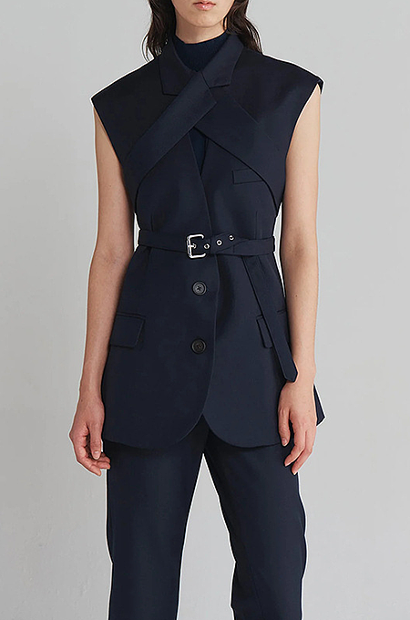 SUPER WHOLESALE | Off-shoulder Blazer Top