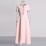 SUPER WHOLESALE | Beaded Front Bows Long Dress