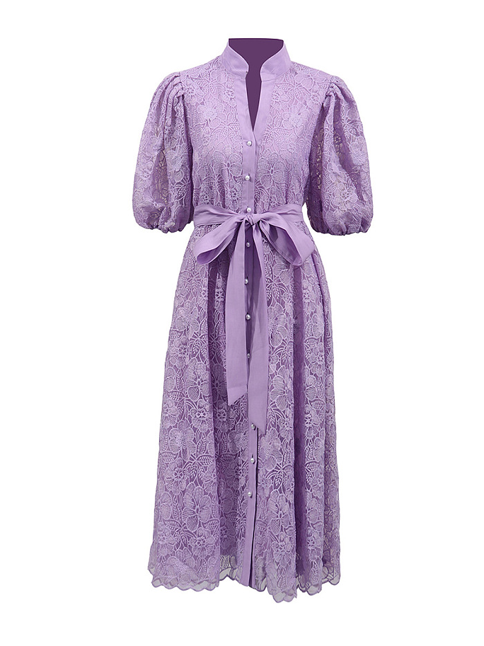 SUPER WHOLESALE | Puffy Shoulder Lace Dress