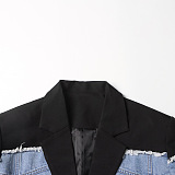 SUPER WHOLESALE | Patchwork Denim Blazer