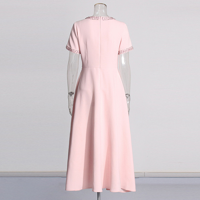 SUPER WHOLESALE | Beaded Front Bows Long Dress