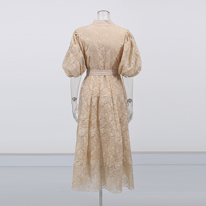 SUPER WHOLESALE | Puffy Shoulder Lace Dress