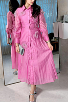 SUPER WHOLESALE | Patchwork See-through Shirt Dress