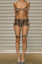 SUPER WHOLESALE |  Triangle Cami & Boy Shorts (Leopard)